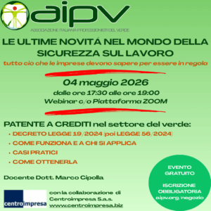 PATENTE A CREDITI nel SETTORE DEL VERDE